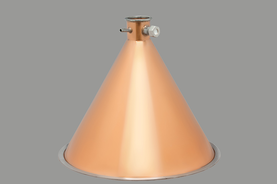 Медная конусная крышка "аламбик" для кубов ХД-2d-37 литров (D360)