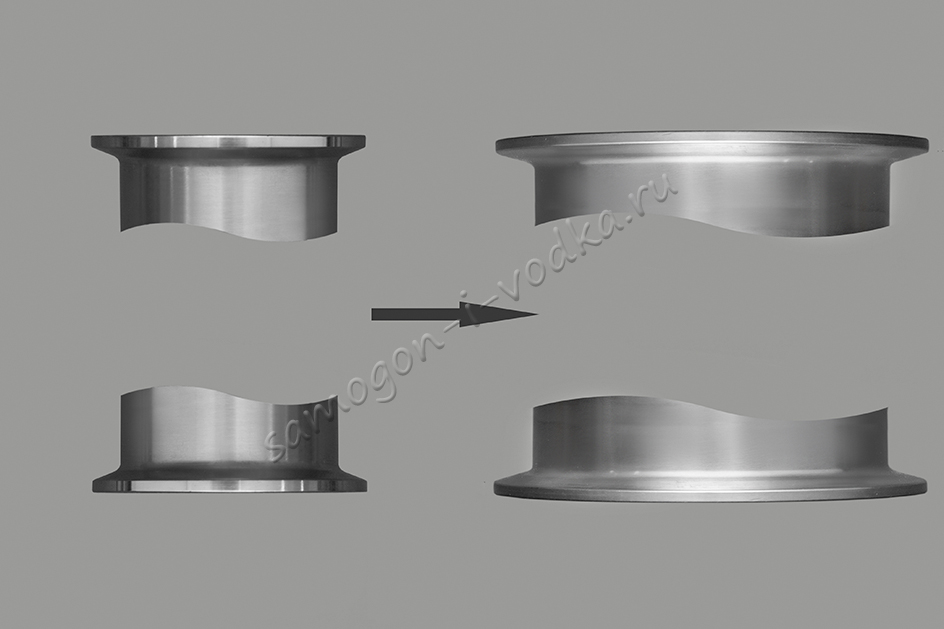 Соединение верх и низ кламп 4.0" (DN100) вместо соединения кламп 2,0" (DN50)