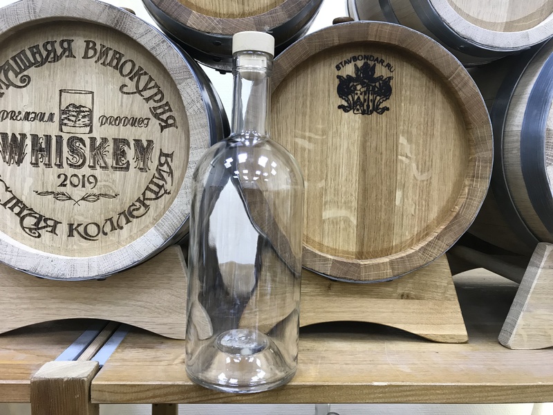 Бутылка 1.0л "Виски Лайт" с пробкой