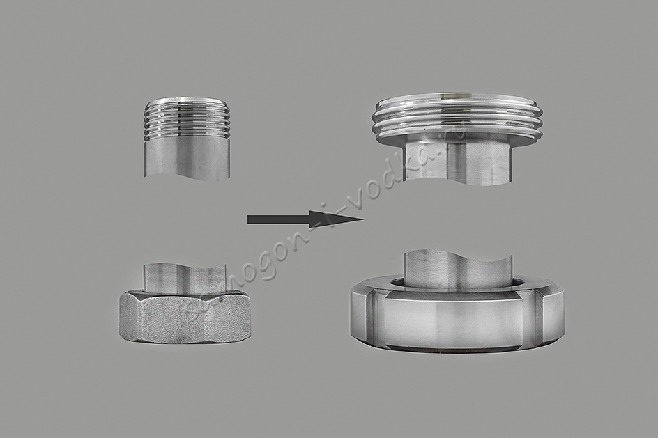 Соединение верх и низ молочная муфта ДУ40 (ХД/3) вместо соединения 1" 