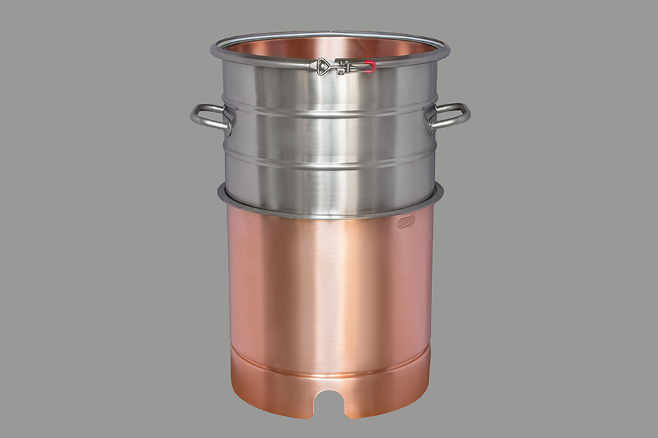 Вставка медная с увеличением объема  +21 литр, для кубов 37 литров D360