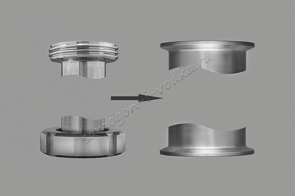 Соединение верх и низ кламп 2.5" вместо соединения молочная муфта ДУ40