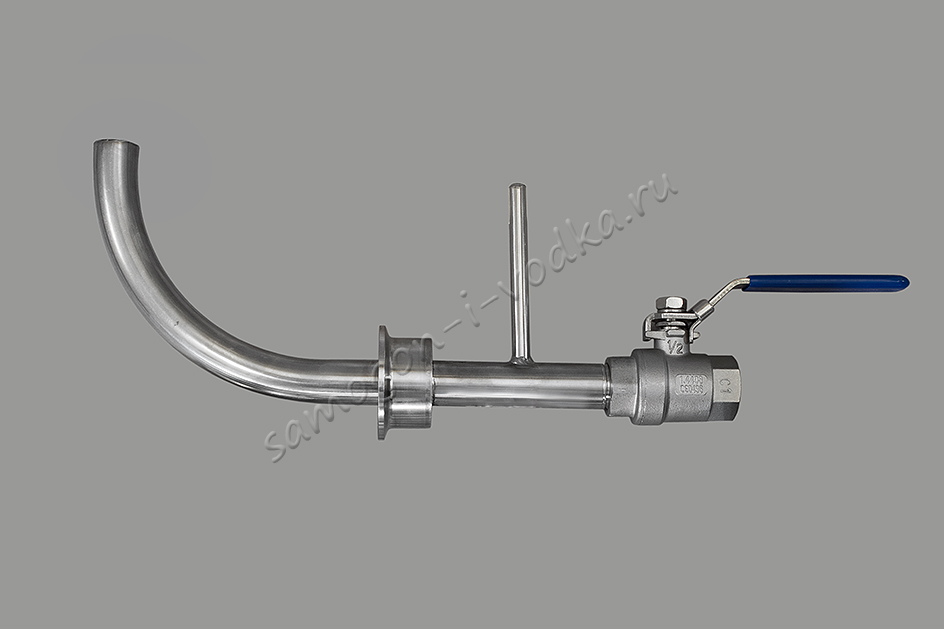 Сливное устройство для пива с краном 1\2" и возможностью изменения уровня слива