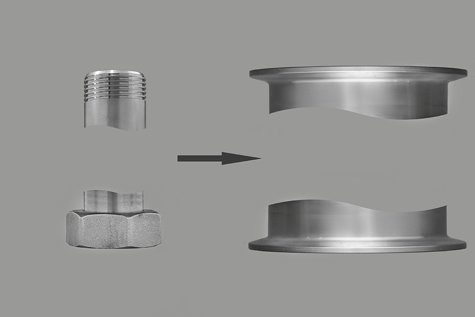 Соединение верх и низ кламп 4.0" (DN100) вместо соединения 1" 