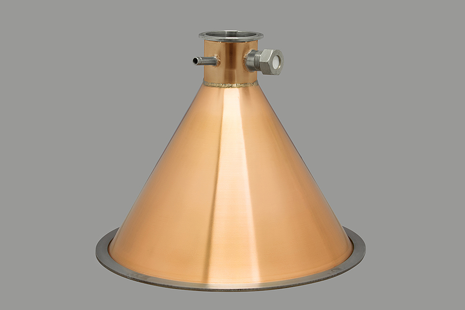 Медная конусная крышка "аламбик" для кубов ХД-2d-12 литров (D250)