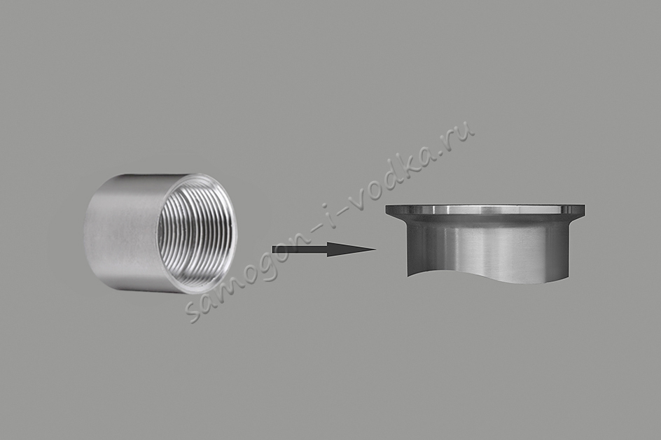 Установка одного клампа 2.0" (DN50) вместо 1-1/4" под ТЭН для кубов серии Maxima