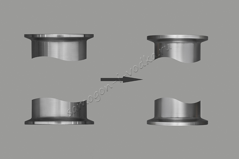 Соединение верх и низ кламп 1.5" (DN40) вместо соединения кламп 2,0" (DN50)