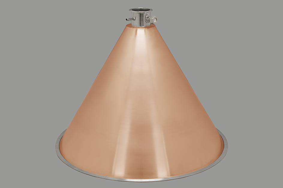 Медная конусная крышка "аламбик" для кубов ХД-2d-76, 100 литров/УПВК 100,120,150 литров (D530)