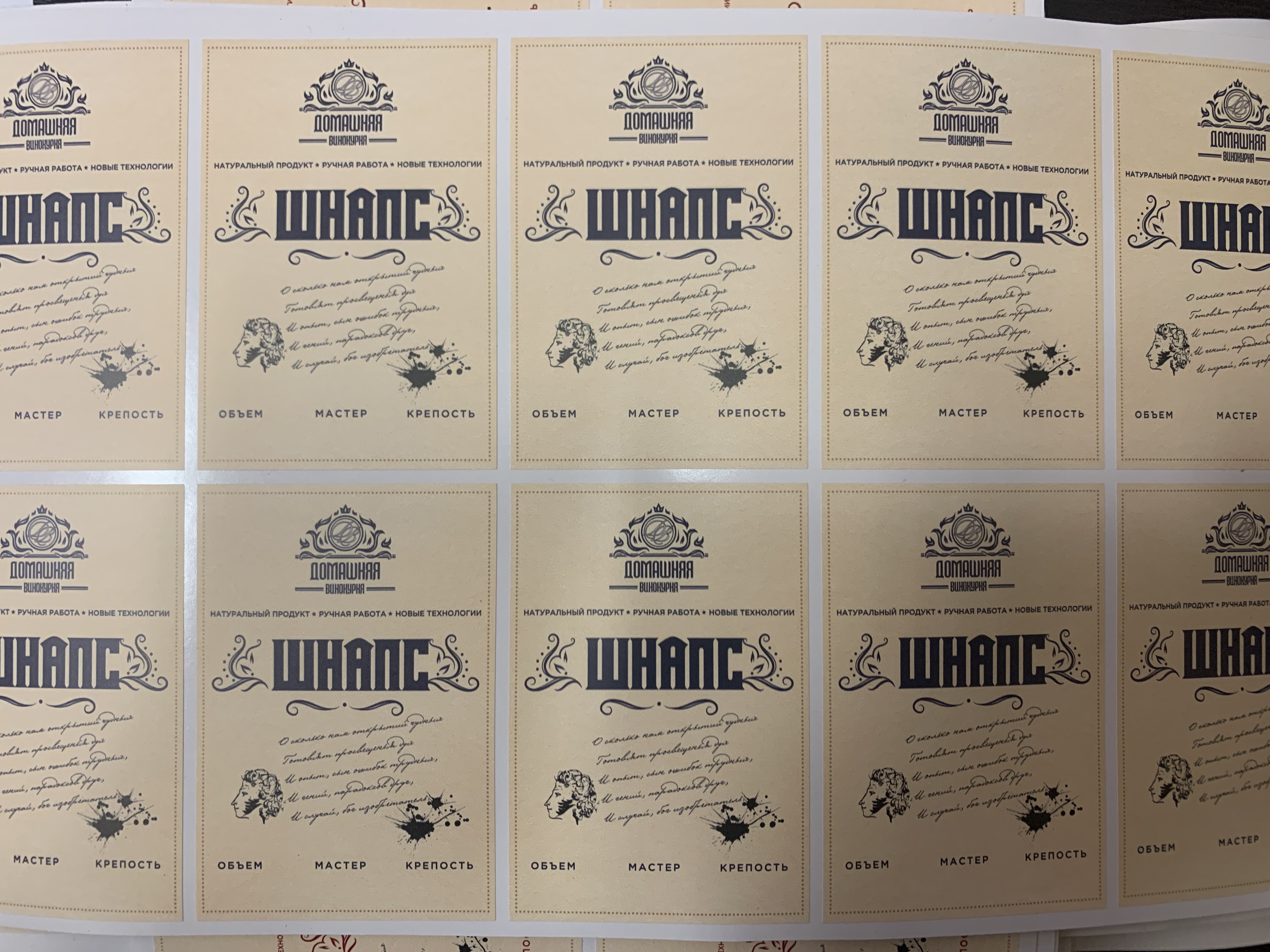 Этикетка виниловая "Шнапс" 10 шт