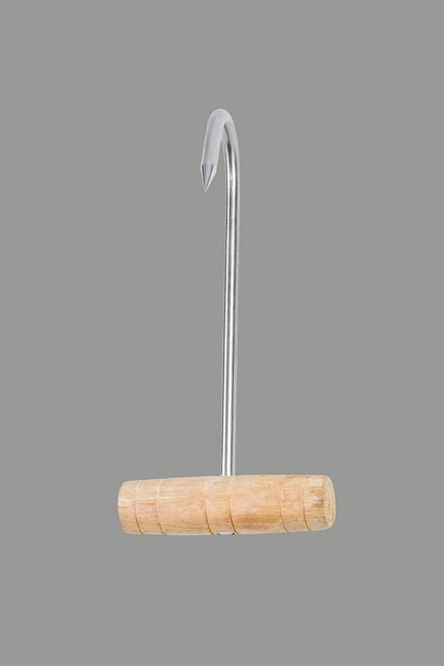 Крюк для мяса T-образный с деревянной ручкой 220х110